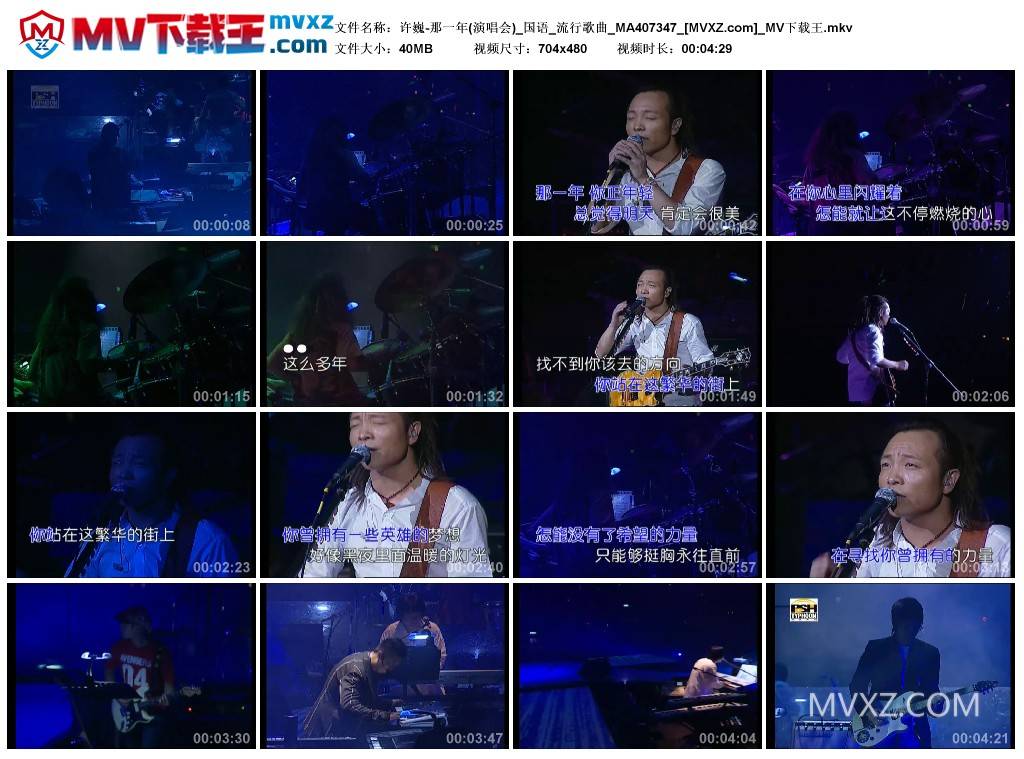 许巍-那一年(演唱会)_国语_流行歌曲_MA407347